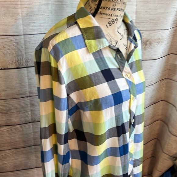 Talbots Casual Button Down Shirt Plaid Checked Cotton Size Large - Picture 4 of 8